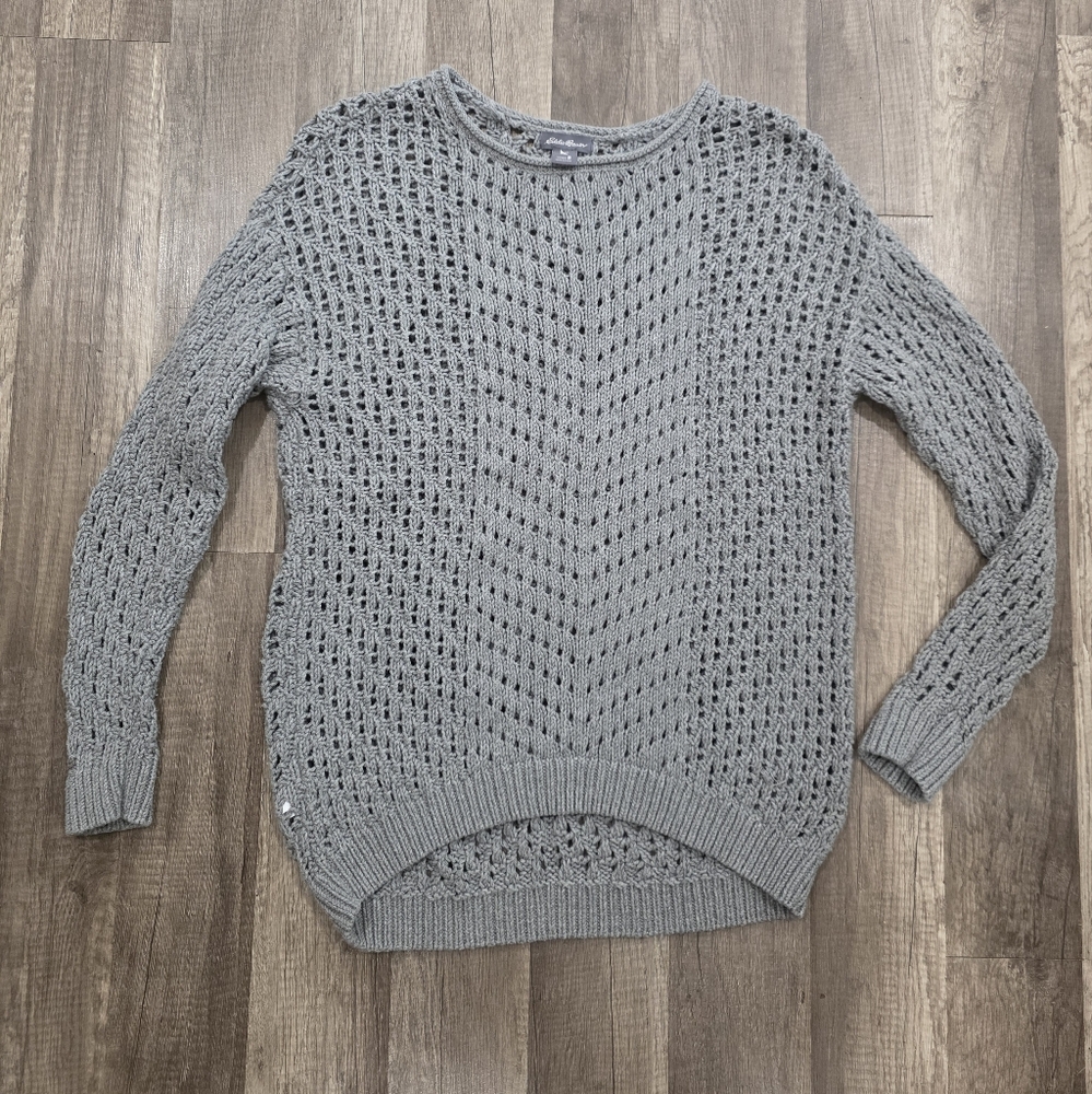 EDDIE BAUER CROCHET COTTON Granola sweater Classy Quiet Luxury Cottagecore